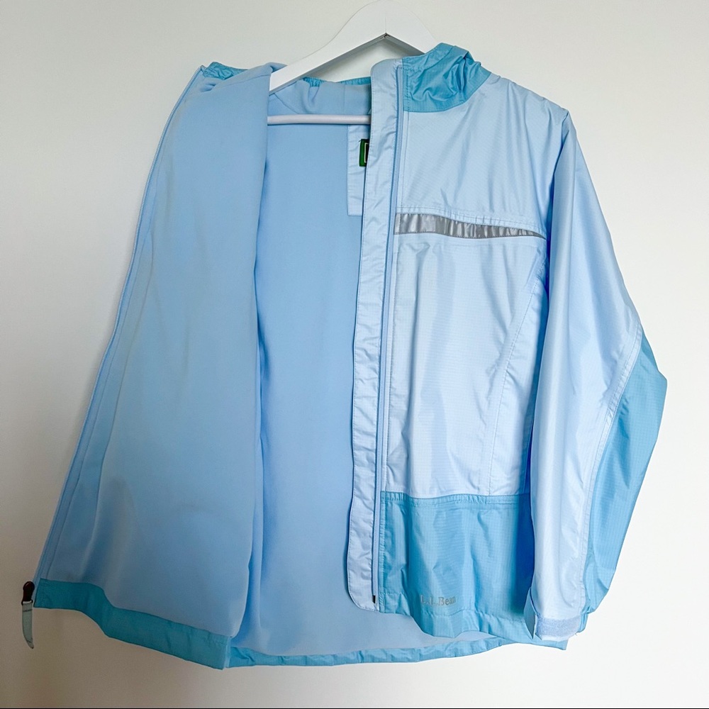 L.L.Bean Kids Fleece Raincoat in Light Blue Size XL (18) - Picture 4 of 6